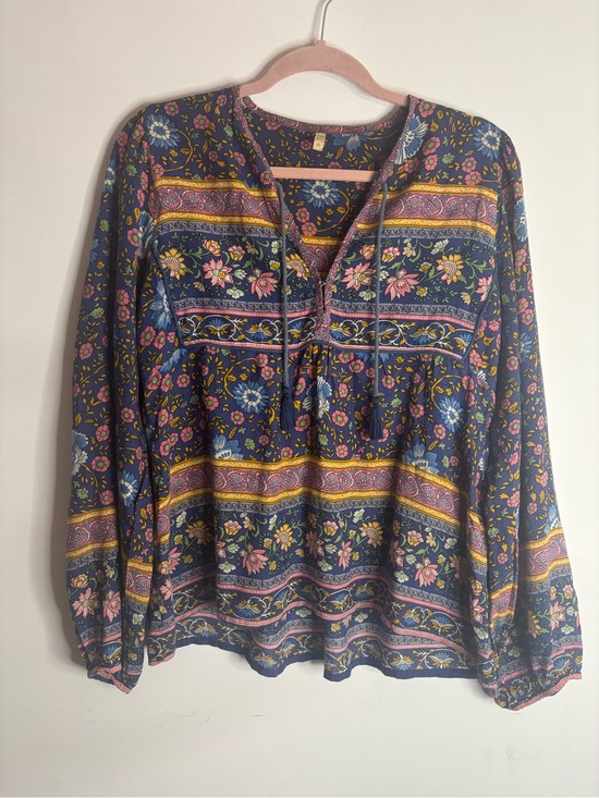 Spell Tops - Spell & The Gypsy Collective Folktown Blouse Navy Blue Floral Boho - Size M